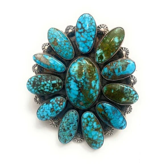 Navajo Kingman Web Turquoise & Sterling Silver Ring Size 9 By Kathleen Chavez